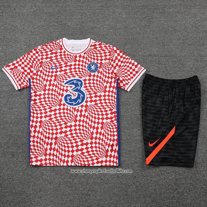 Tracksuit
 Chelsea 2022-2023 Short Sleeve
 Red
 and 
White
 - Shorts
